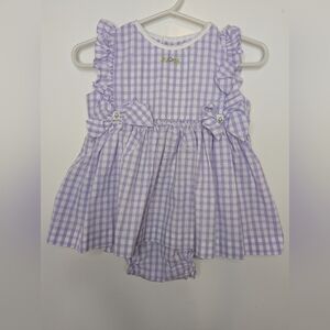 Petit Ami Baby Girls' Dress with Attached Bloomers Size 6 Months